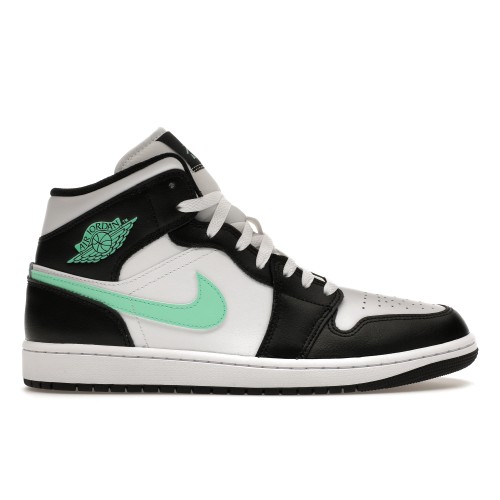 Кроссы Jordan 1 Mid Green Glow - мужская сетка размеров