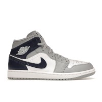 Кроссовки Jordan 1 Mid Wolf Grey Midnight Navy