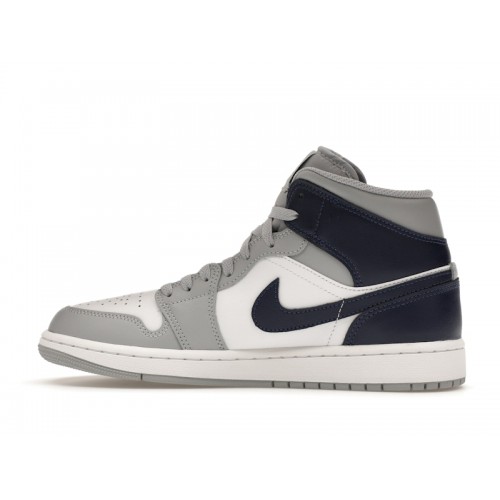 Кроссы Jordan 1 Mid Wolf Grey Midnight Navy - мужская сетка размеров