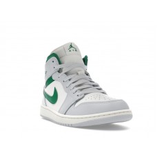 Jordan 1 Mid White Pure Platinum Pine Green