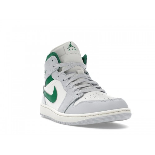 Air Jordan 1 Mid Summit White Lucky Green - мужская сетка размеров
