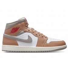 Jordan 1 Mid Rattan White College Grey
