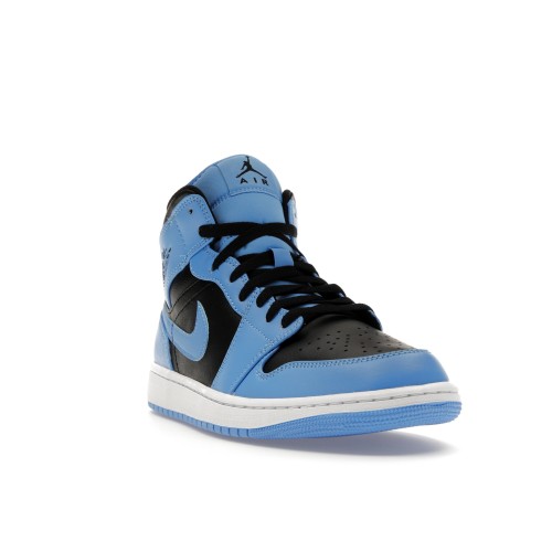 Кроссы Jordan 1 Mid University Blue Black - мужская сетка размеров