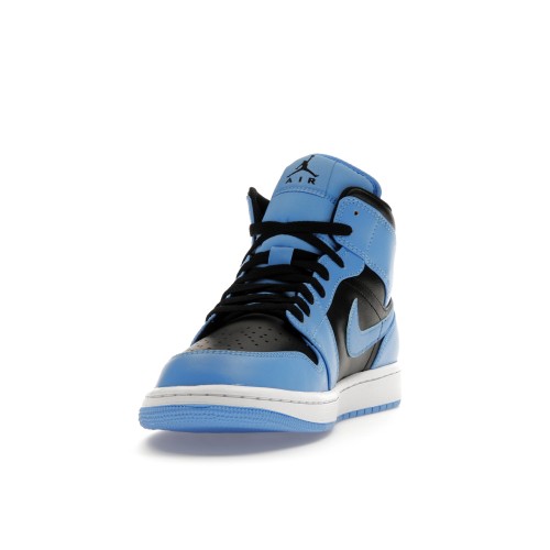 Кроссы Jordan 1 Mid University Blue Black - мужская сетка размеров