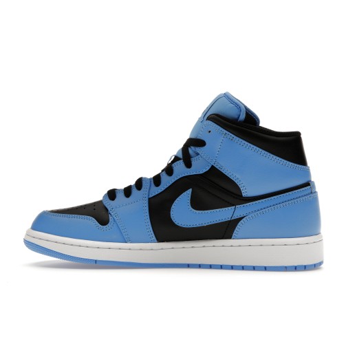 Кроссы Jordan 1 Mid University Blue Black - мужская сетка размеров