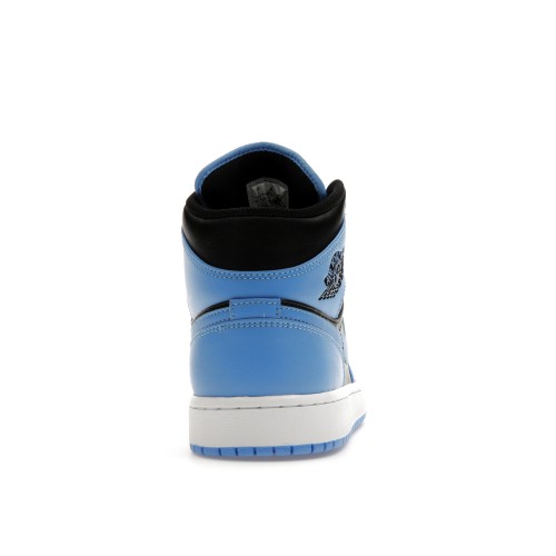 Кроссы Jordan 1 Mid University Blue Black - мужская сетка размеров