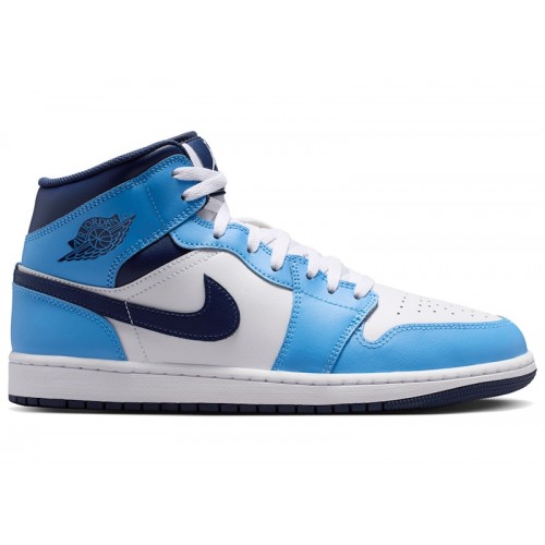 Jordan 1 Mid University Blue Midnight Navy - мужская сетка размеров