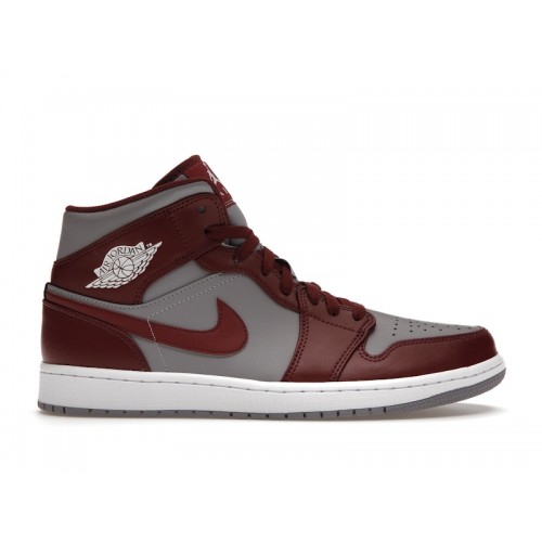 Кроссы Jordan 1 Mid Cherrywood Red - мужская сетка размеров