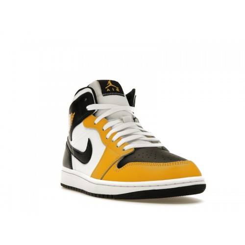 Кроссы Jordan 1 Mid Yellow Ochre - мужская сетка размеров