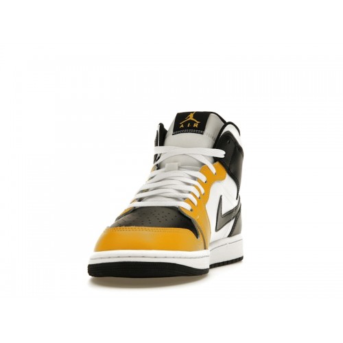 Кроссы Jordan 1 Mid Yellow Ochre - мужская сетка размеров