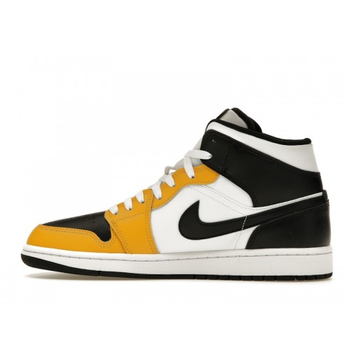 Кроссы Jordan 1 Mid Yellow Ochre - мужская сетка размеров