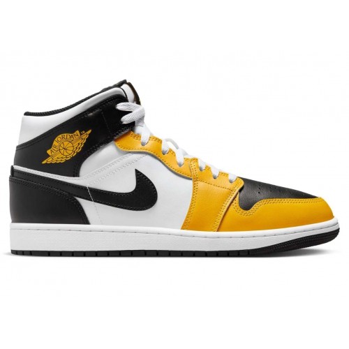 Кроссы Jordan 1 Mid Yellow Ochre - мужская сетка размеров