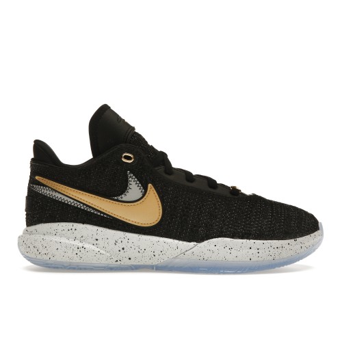 Кроссы Nike LeBron 20 Black Metallic Gold (GS) - подростковая сетка размеров