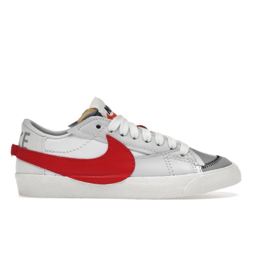 Кроссы Nike Blazer Low 77 Jumbo White Photon Dust Light Smoke Grey University Red - мужская сетка размеров