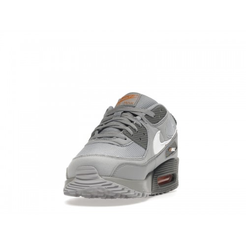 Кроссы Nike Air Max 90 Wolf Grey Kumquat Cool Grey White - мужская сетка размеров