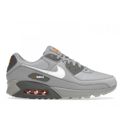 Кроссы Nike Air Max 90 Wolf Grey Kumquat Cool Grey White - мужская сетка размеров