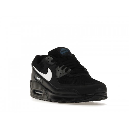 Кроссы Nike Air Max 90 Black Marina Iron Grey White - мужская сетка размеров