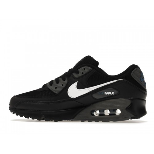 Кроссы Nike Air Max 90 Black Marina Iron Grey White - мужская сетка размеров