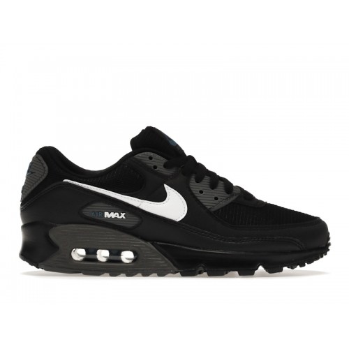 Кроссы Nike Air Max 90 Black Marina Iron Grey White - мужская сетка размеров