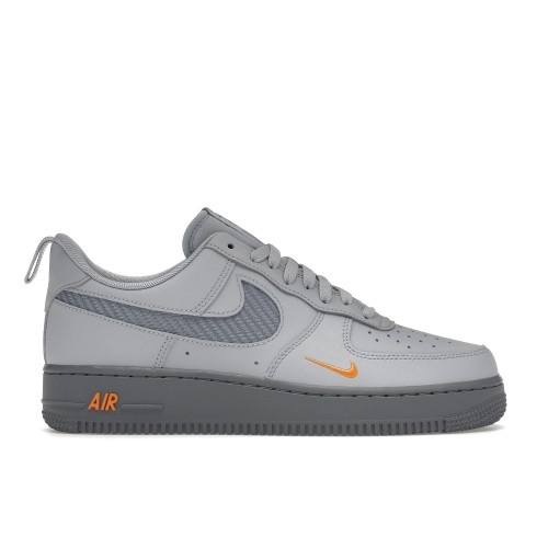 Кроссы Nike Air Force 1 Low Wolf Grey Kumquat - мужская сетка размеров