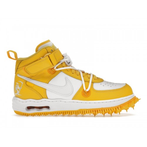 Кроссы Nike Air Force 1 Mid SP Off-White Varsity Maize - мужская сетка размеров