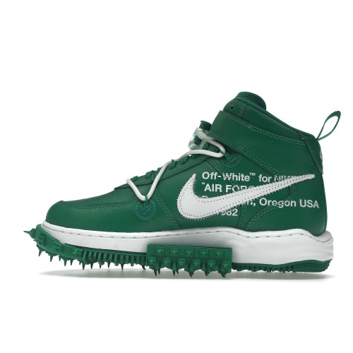 Кроссы Nike Air Force 1 Mid Off-White Pine Green - мужская сетка размеров