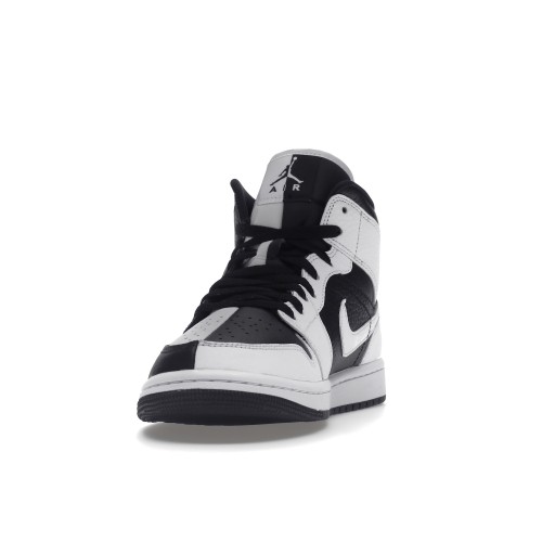 Кроссы Jordan 1 Mid Split Black White (W) - женская сетка размеров