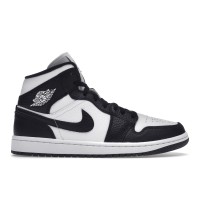 Женские кроссовки Jordan 1 Mid Split Black White (W)