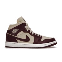 Женские кроссовки Jordan 1 Mid SE Split Beach Cherrywood Red (W)