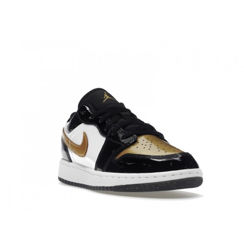 Кроссы Jordan 1 Low SE Gold Toe (GS) - подростковая сетка размеров