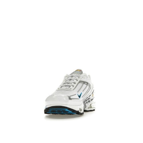 Кроссы Nike Air Max Plus 3 White Metallic Silver Laser Blue (GS) - подростковая сетка размеров