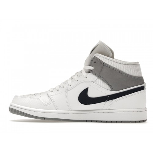 Кроссы Jordan 1 Mid Paris White - мужская сетка размеров