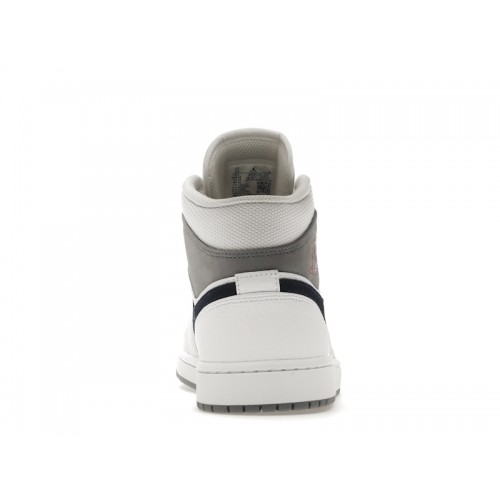 Кроссы Jordan 1 Mid Paris White - мужская сетка размеров