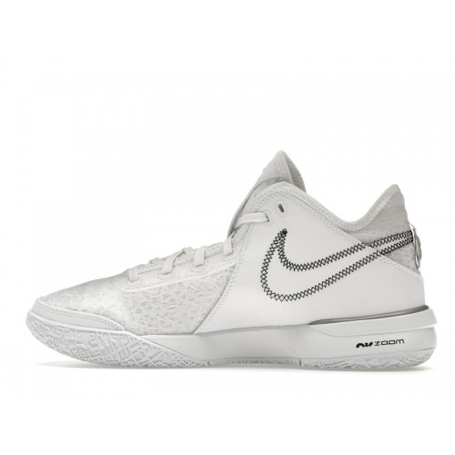 Кроссы Nike Zoom LeBron NXXT Gen White Metallic Silver - мужская сетка размеров