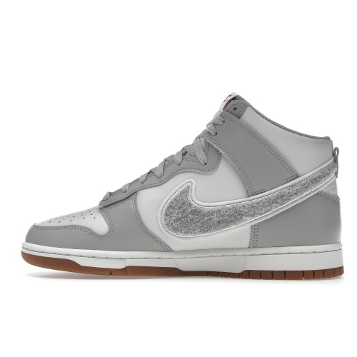 Кроссы Nike Dunk High University Chenille Swoosh Light Smoke Grey - мужская сетка размеров