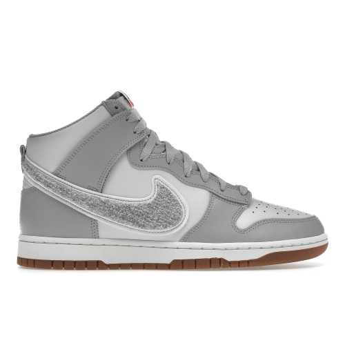 Кроссы Nike Dunk High University Chenille Swoosh Light Smoke Grey - мужская сетка размеров