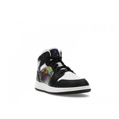 Air Jordan 1 Mid GS Hologram - подростковая сетка размеров