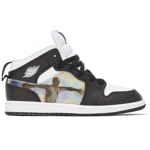 Кроссы Jordan 1 Mid Hologram (PS) - детская сетка размеров