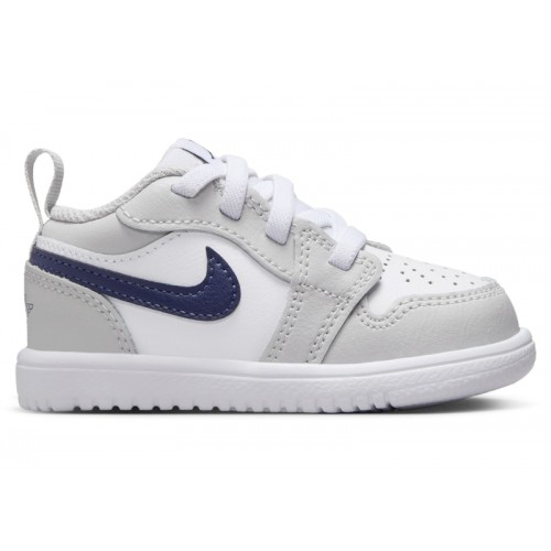 Кроссы Jordan 1 Low ALT White Neutral Grey Gum Medium Brown Midnight Navy (TD) - детская сетка размеров