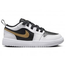 Детские Jordan 1 Low ALT White Black Metallic Gold (PS)