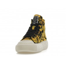Женские кроссовки Versace Greca High Top Barocco Print Black Yellow (W)
