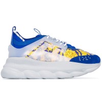 Кроссовки Versace Baroque Chain Reaction Bluette Gold