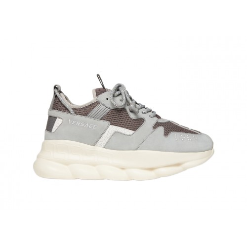 Кроссы Versace Chain Reaction 2 Gray White - мужская сетка размеров