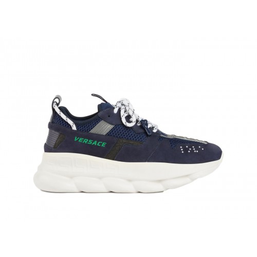 Кроссы Versace Chain Reaction 2 Navy Blue - мужская сетка размеров
