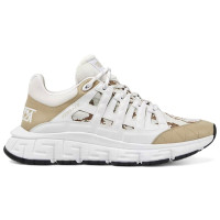 Versace Trigreca Jacquard Leather White Beige