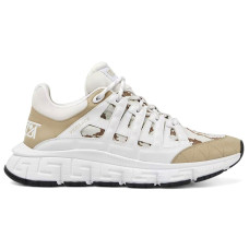 Versace Trigreca Jacquard Leather White Beige