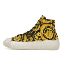 Кроссовки Versace Greca High Top Barocco Print Black Gold