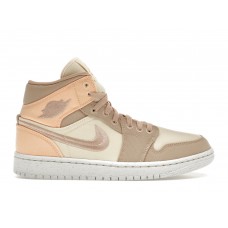 Женские кроссовки Jordan 1 Mid SE Canvas Khaki (W)