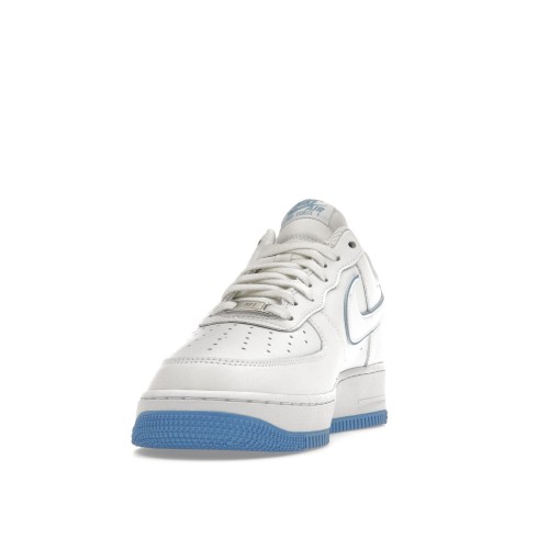 Кроссы Nike Air Force 1 07 Low White University Blue Sole - мужская сетка размеров
