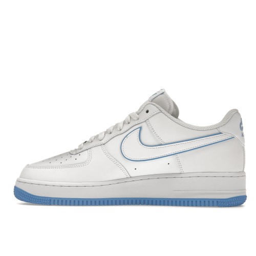 Кроссы Nike Air Force 1 07 Low White University Blue Sole - мужская сетка размеров